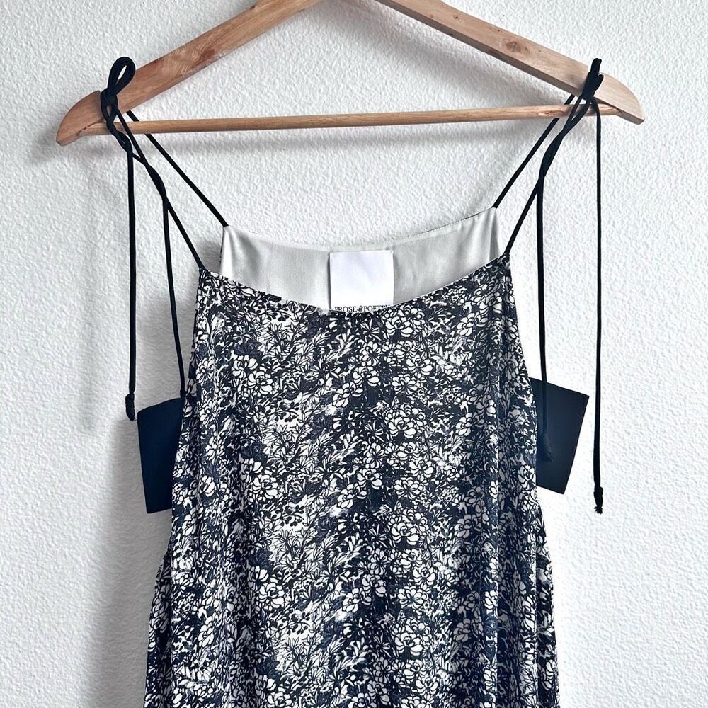 PROSE & POETRY x ANTHROPOLOGIE | Black White Floral Tie Skirt Maxi Dress | Small